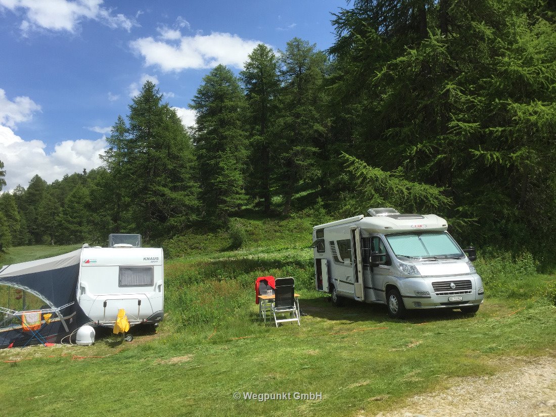 Unser Camper in den Bergen